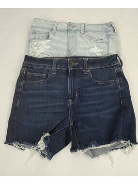 American Eagle Next Level Stretch Denim Distressed Shorts Size 4  Lot of 2